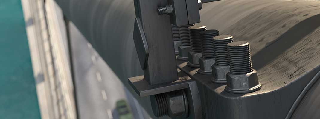 Bolt loosening due to vibration. Stop loosen bolts.